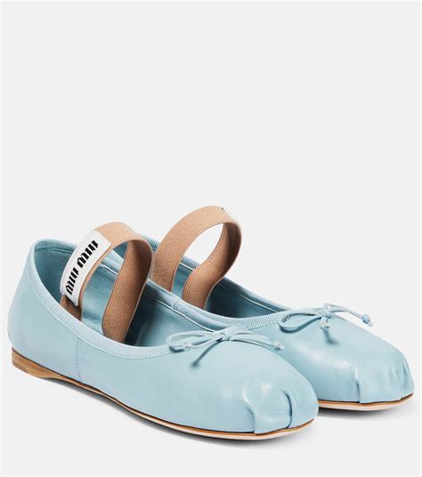 miu miu ballerina slippers|leather ballerina shoes.